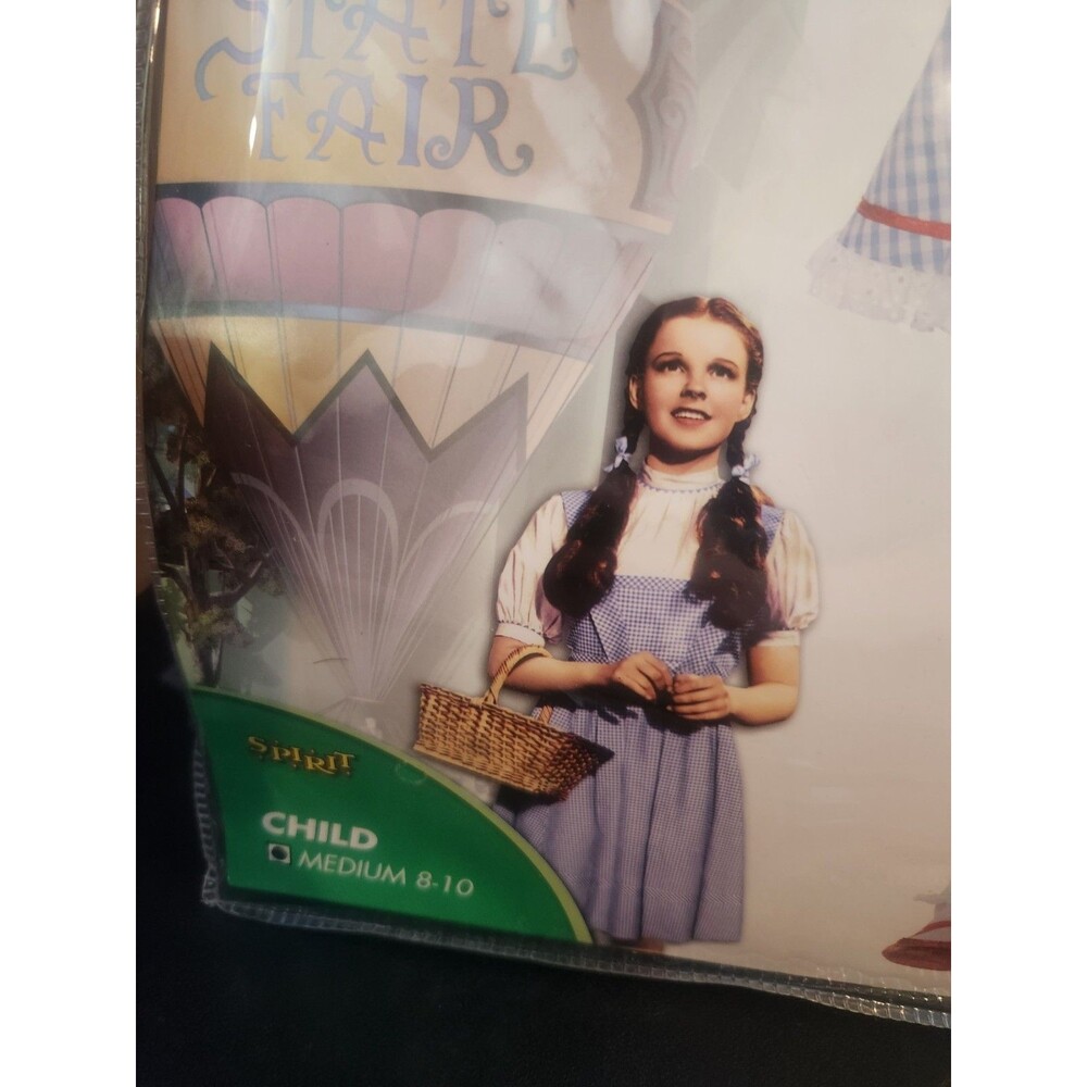 Wizard of Oz Dorothy Costume Child Girls Size 8/10 Dress Hair Bows Slippers NEW - Picture 3 of 4